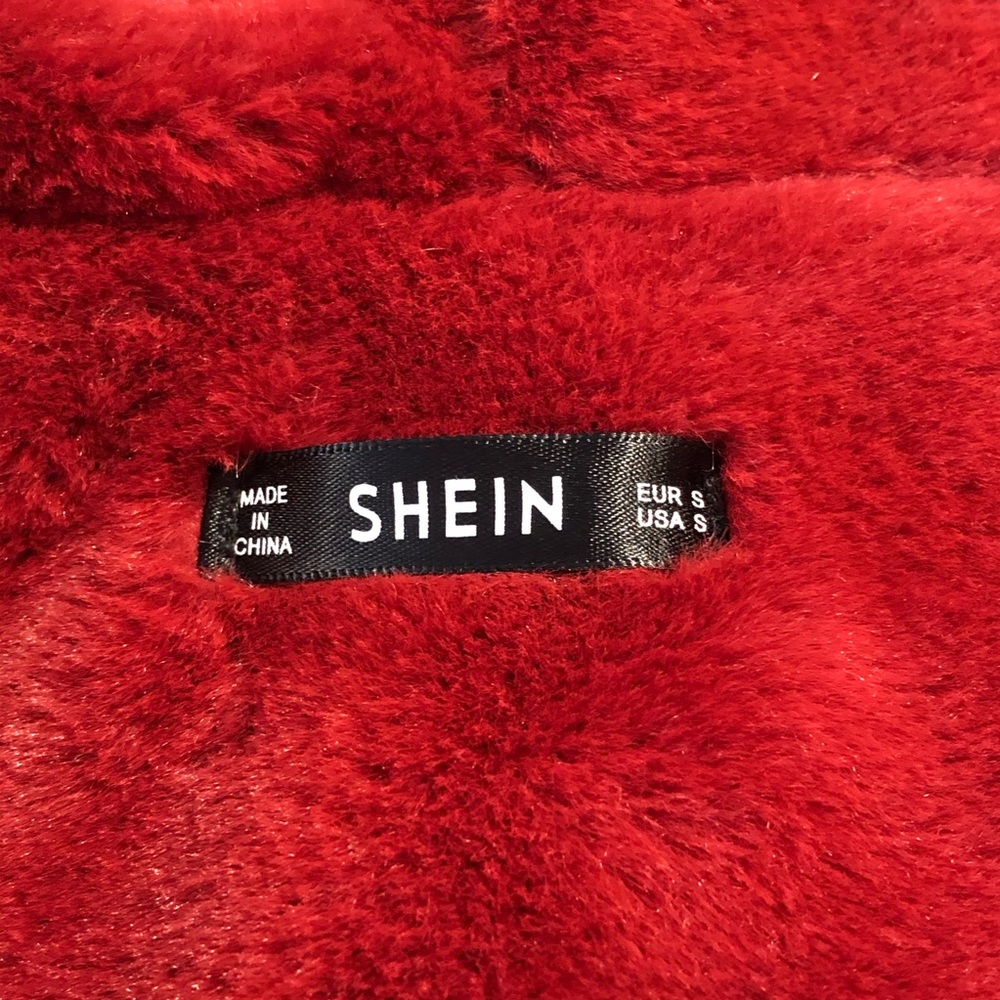 ⭐️ Shein Faux Fur Star Print Hoodie Jacket Coat size SMALL - Picture 13 of 16